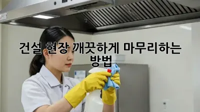 건설 현장, 깨끗하게 마무리하는 방법!
